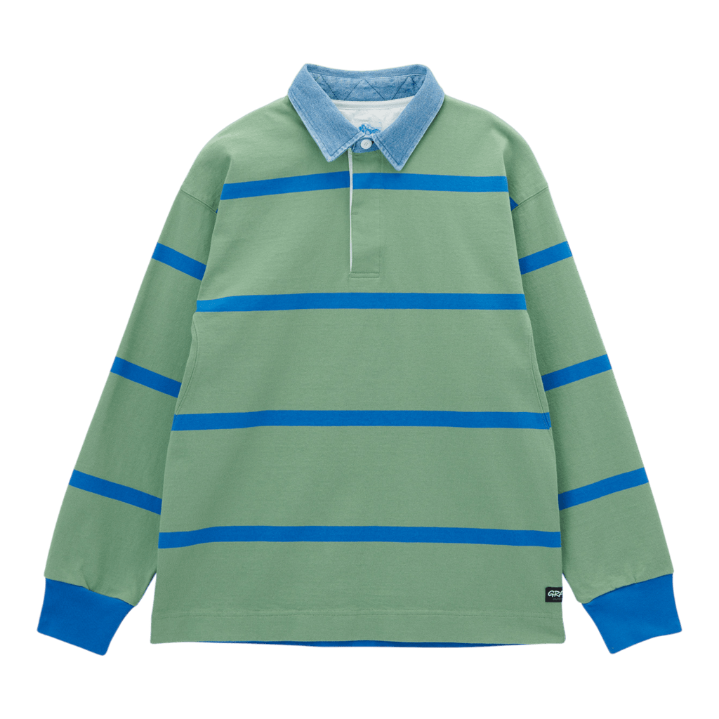 Gramicci Langdon Rugby Shirt - Olive/Blue Shirt Gramicci 
