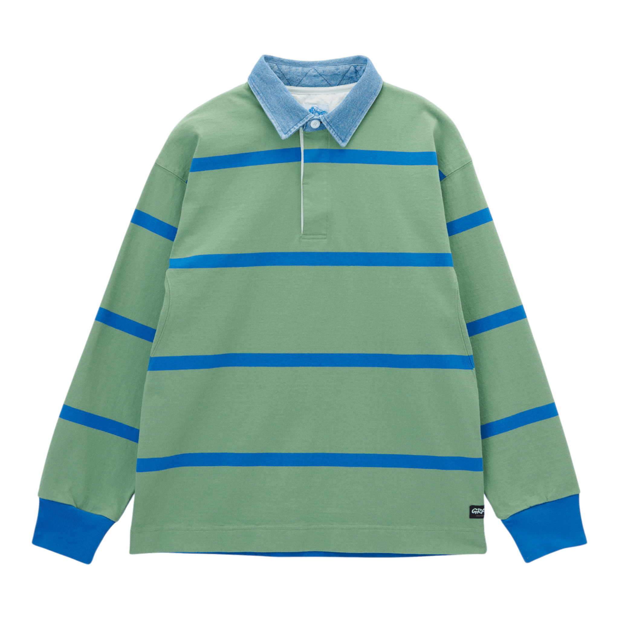 Gramicci Langdon Rugby Shirt - Olive/Blue Shirt Gramicci 