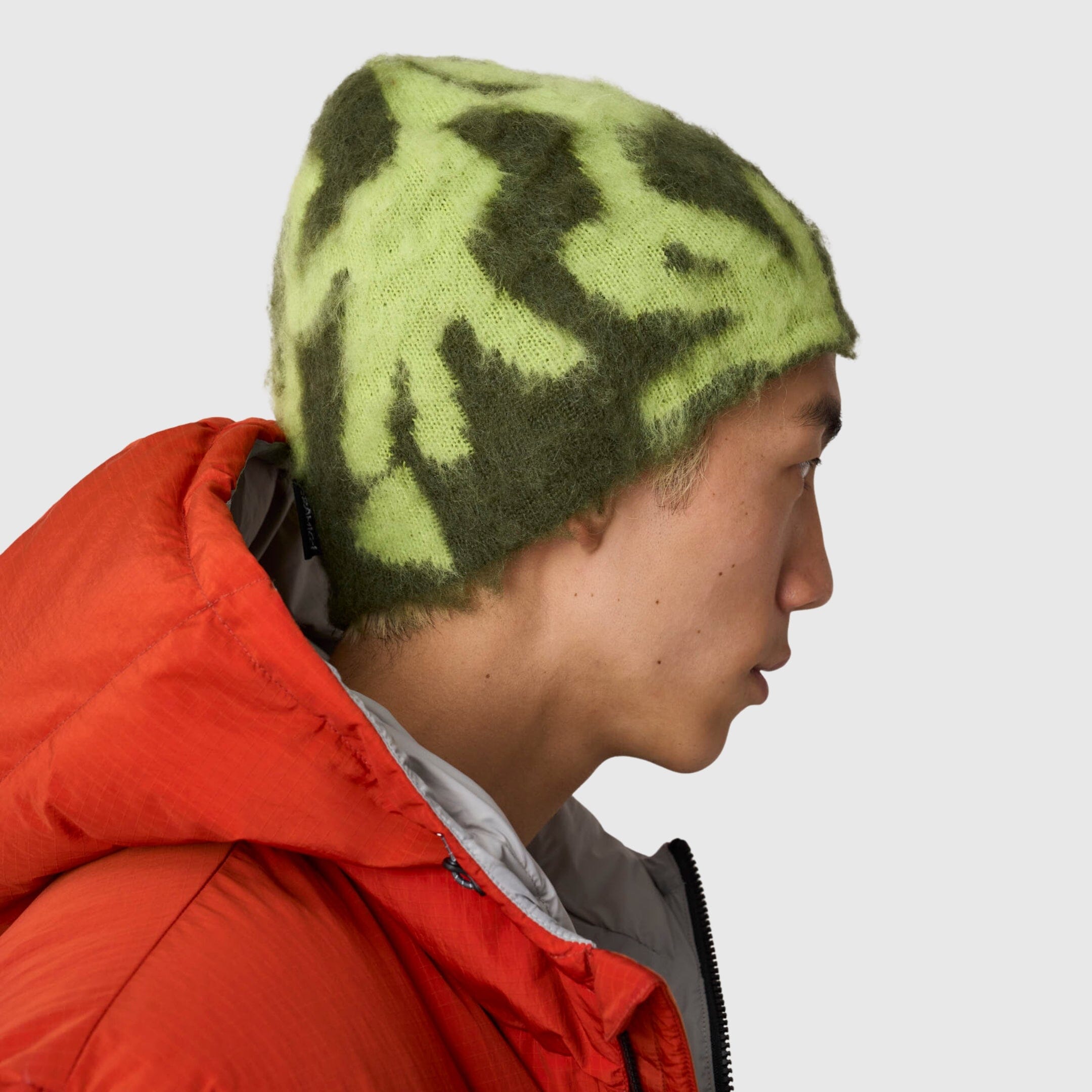 Gramicci Mohair Burly Runningman Beanie - Chartreuse Beanie Gramicci 