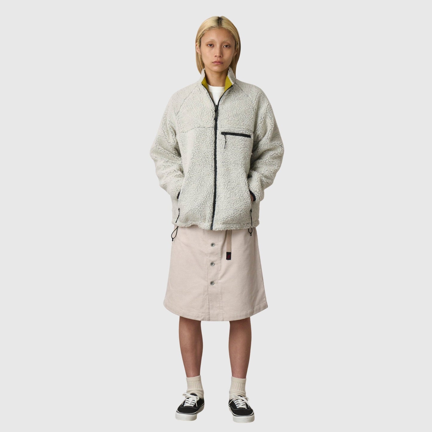 Gramicci Reversible Sherpa Jacket - Natural / Chartreuse Jacket Gramicci 