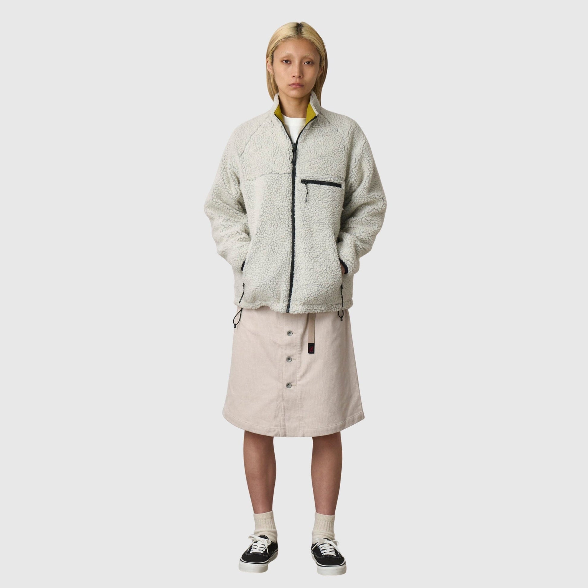 Gramicci Reversible Sherpa Jacket - Natural / Chartreuse Jacket Gramicci 