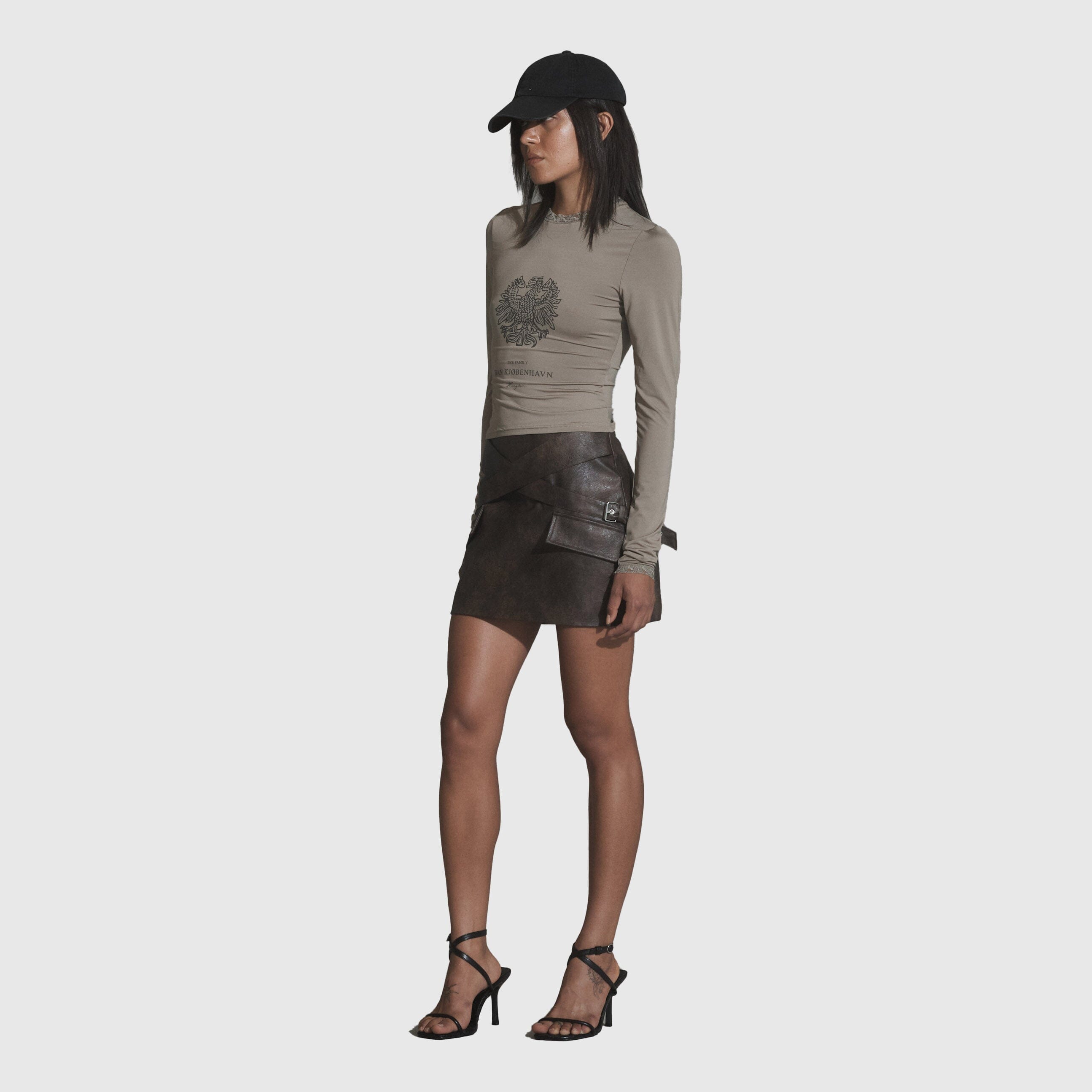 Han Kjøbenhavn Faux Leather Mini Skirt - Warm Brown Skirt Han Kjøbenhavn 