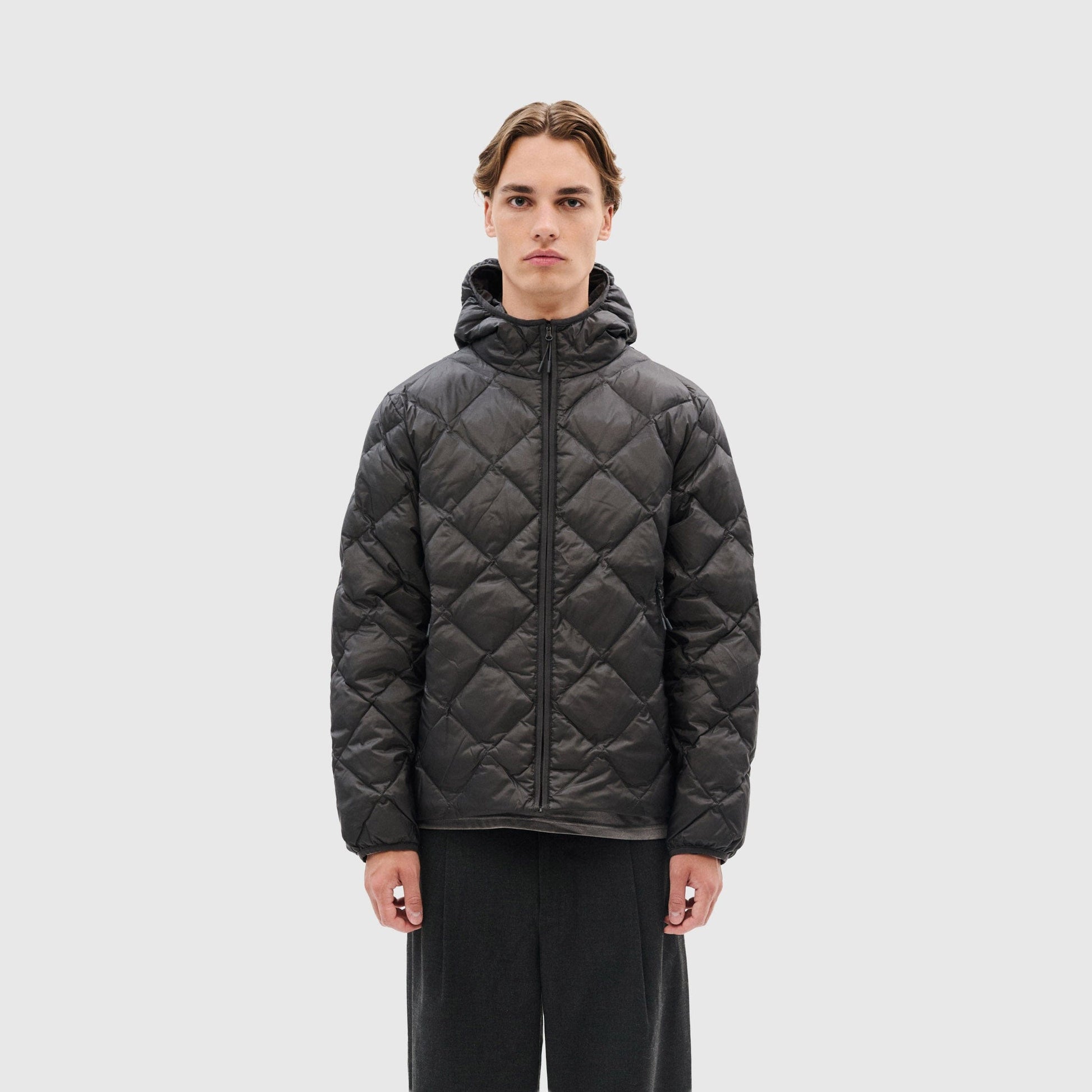 Hiking Patrol Base LT Down Hooded Jacket - Charcoal Black Coat Hiking Patrol 