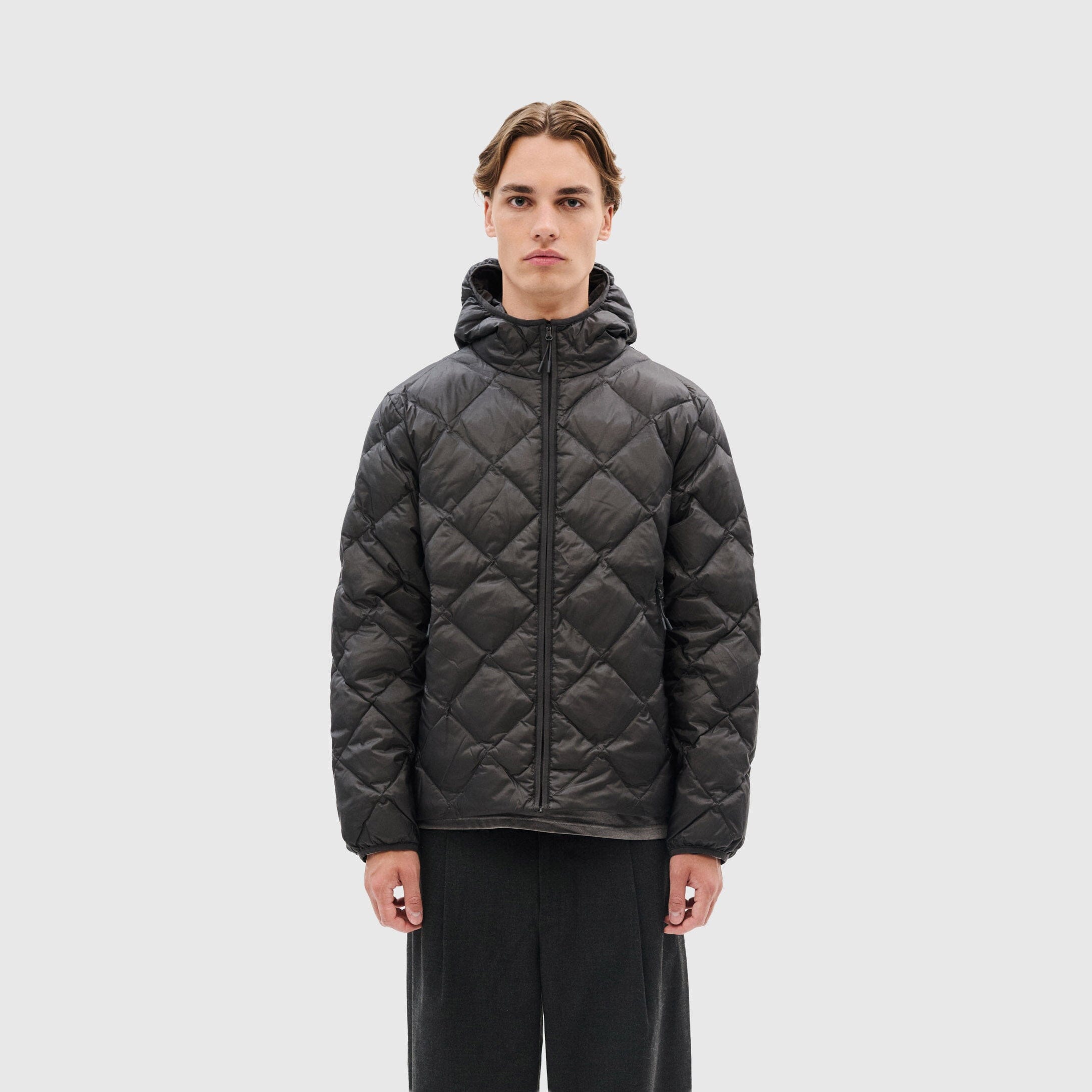 Hiking Patrol Base LT Down Hooded Jacket - Charcoal Black Coat Hiking Patrol 