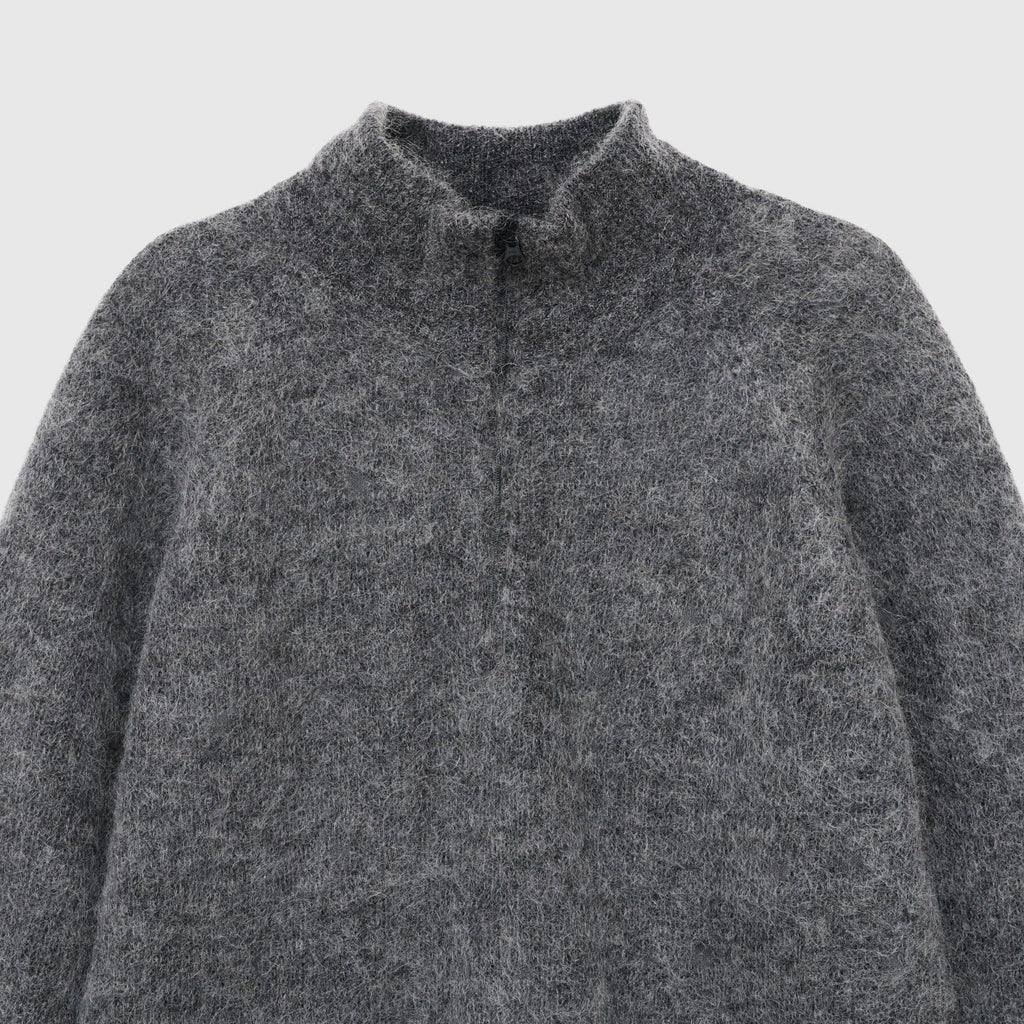 Hiking Patrol Essence Mohair Mixed Knit Top - Dk Grey Knitwear Hiking Patrol 