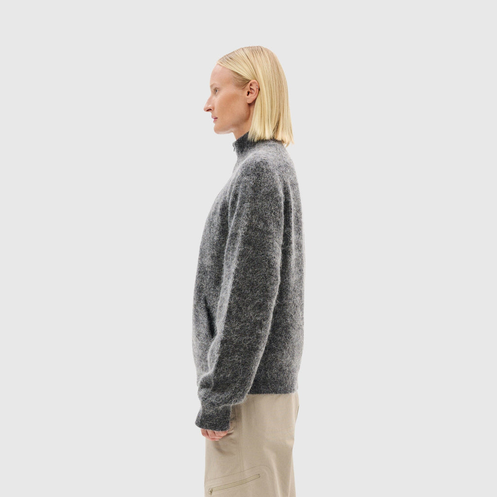 Hiking Patrol Essence Mohair Mixed Knit Top - Dk Grey Knitwear Hiking Patrol 