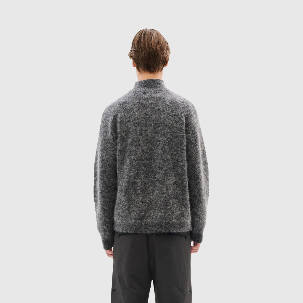 Hiking Patrol Essence Mohair Mixed Knit Top - Dk Grey Knitwear Hiking Patrol 