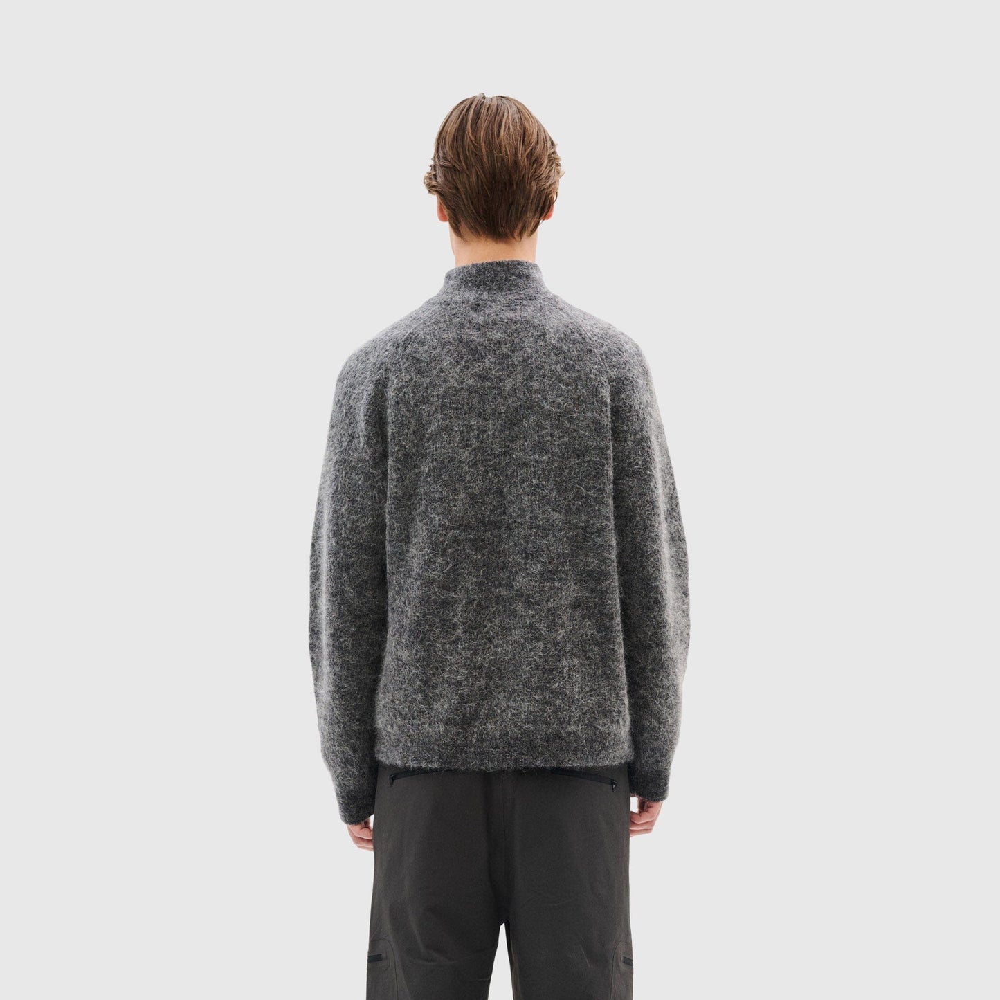 Hiking Patrol Essence Mohair Mixed Knit Top - Dk Grey Knitwear Hiking Patrol 