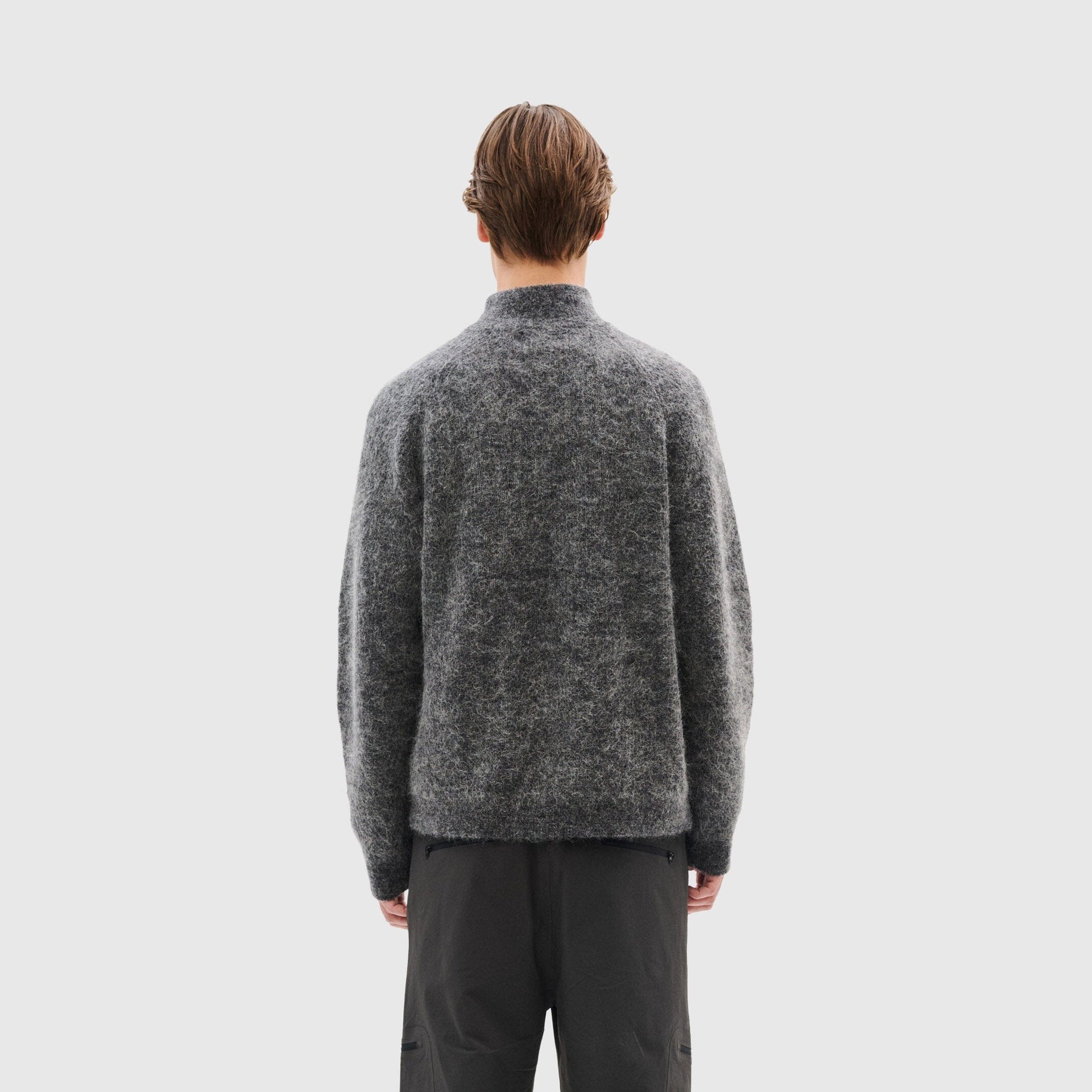 Hiking Patrol Essence Mohair Mixed Knit Top - Dk Grey Knitwear Hiking Patrol 