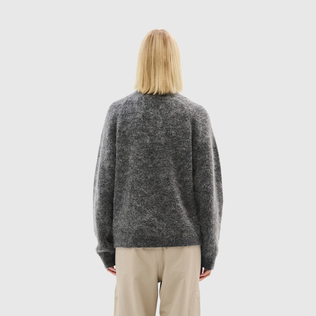 Hiking Patrol Essence Mohair Mixed Knit Top - Dk Grey Knitwear Hiking Patrol 