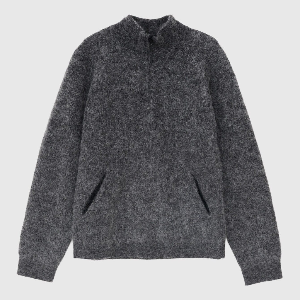 Hiking Patrol Essence Mohair Mixed Knit Top - Dk Grey Knitwear Hiking Patrol 