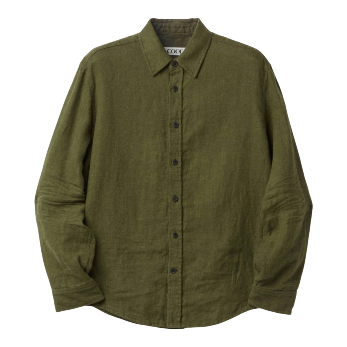 Coor - Embossed Pointed Linen Textured Shirt - Washed Khaki main product image