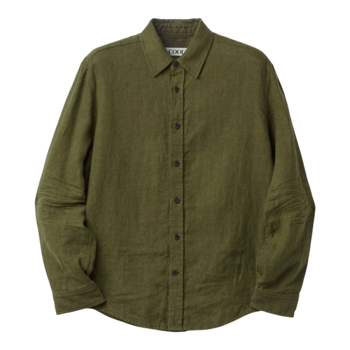 Coor - Embossed Pointed Linen Textured Shirt - Washed Khaki main product image