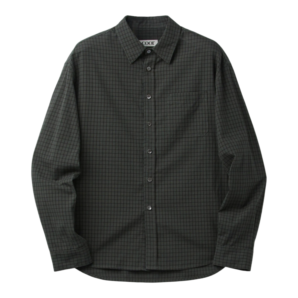 Coor - Seersucker Check Shirt - Green main product image