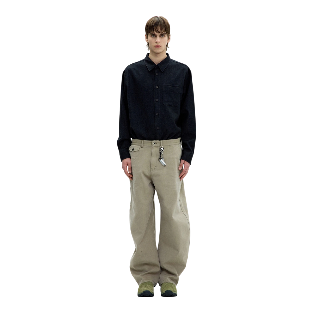 Coor - Wool Blend Rib Textured Shirt - Black product image