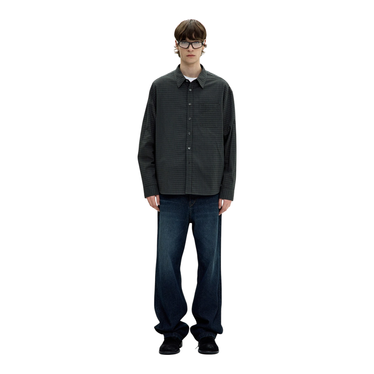 Coor - Seersucker Check Shirt - Green lifestyle product image