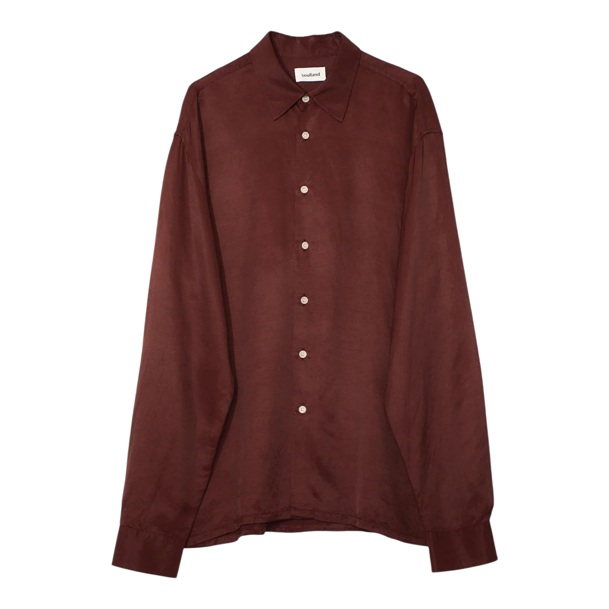 Soulland - Carl Viscose Linen Mix Shirt - Wine main product image
