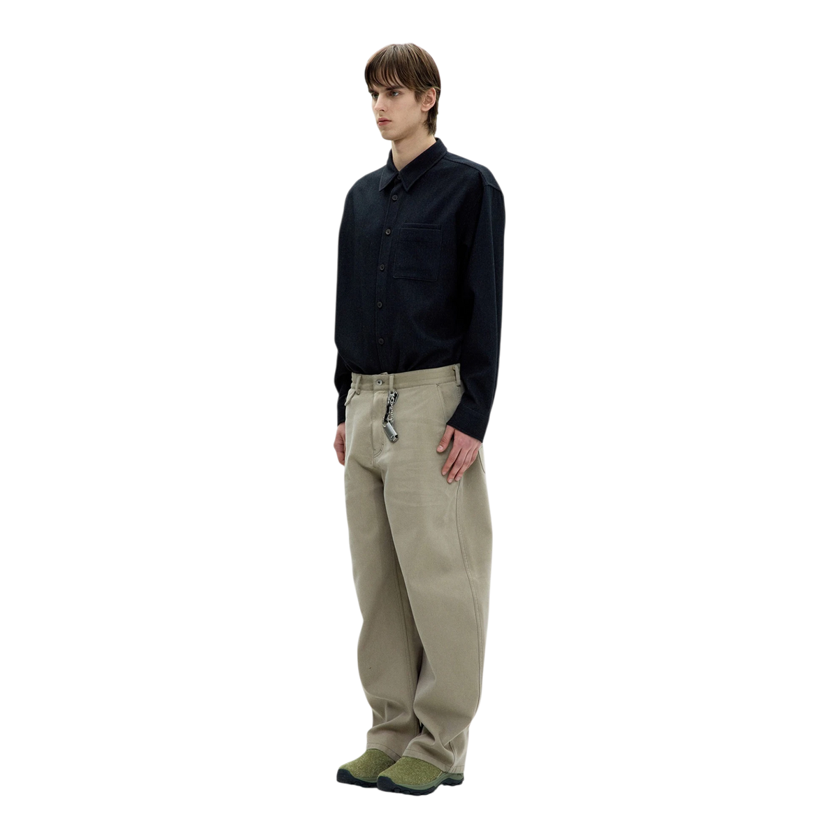 Coor - Wool Blend Rib Textured Shirt - Black lifestyle product image