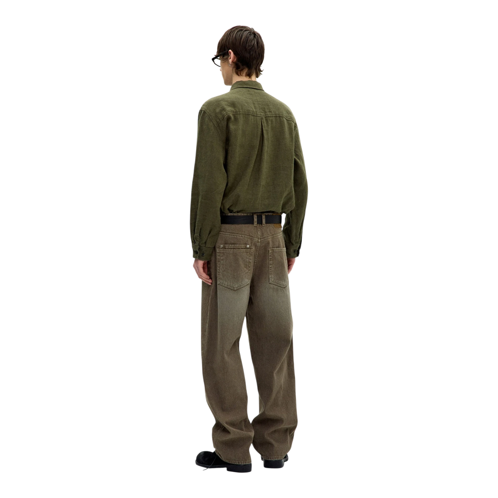 Coor - Embossed Pointed Linen Textured Shirt - Washed Khaki lifestyle product image