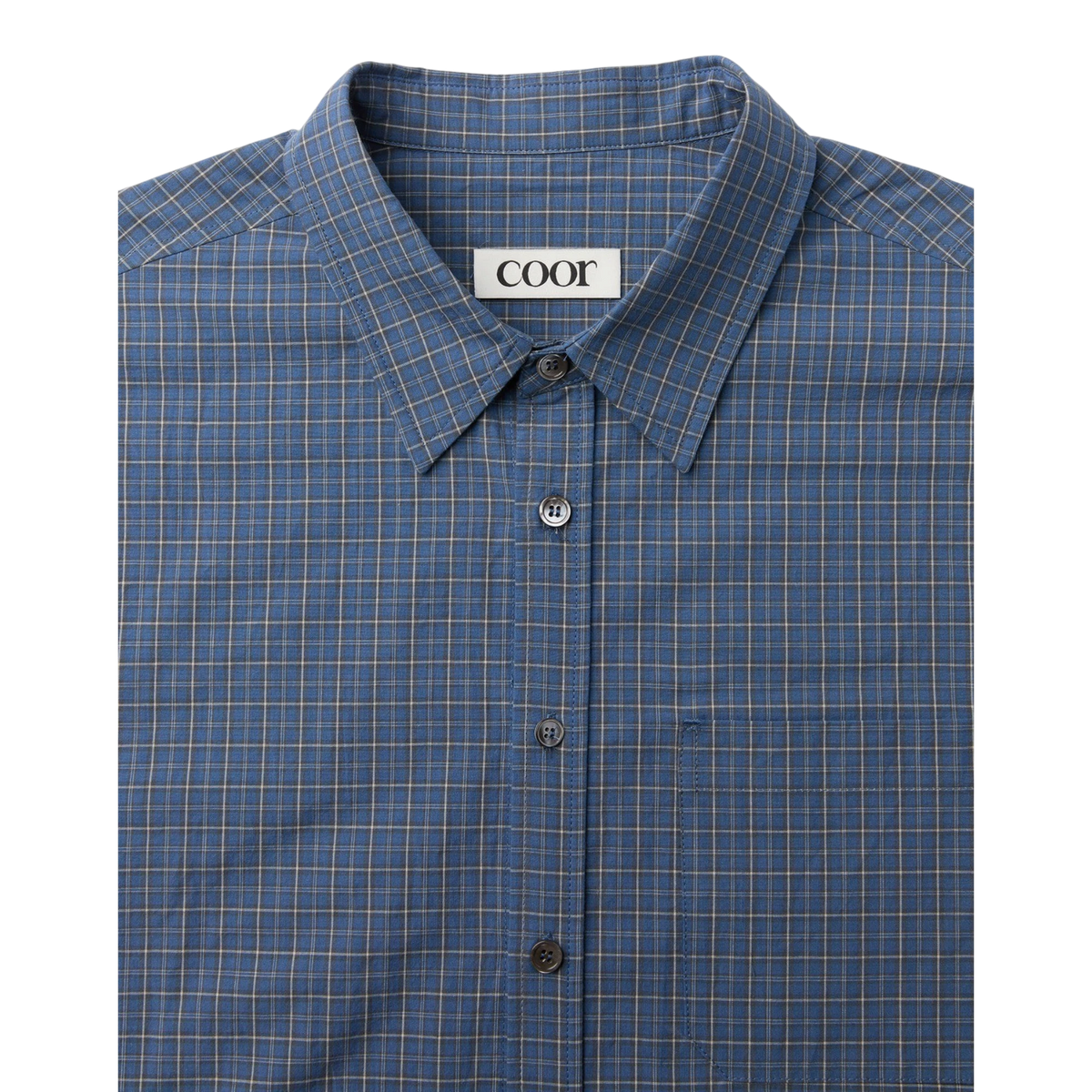 Coor - Windowpane Check Shirt - Blue Grey detail product image