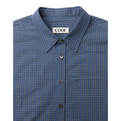 Coor - Windowpane Check Shirt - Blue Grey detail product image