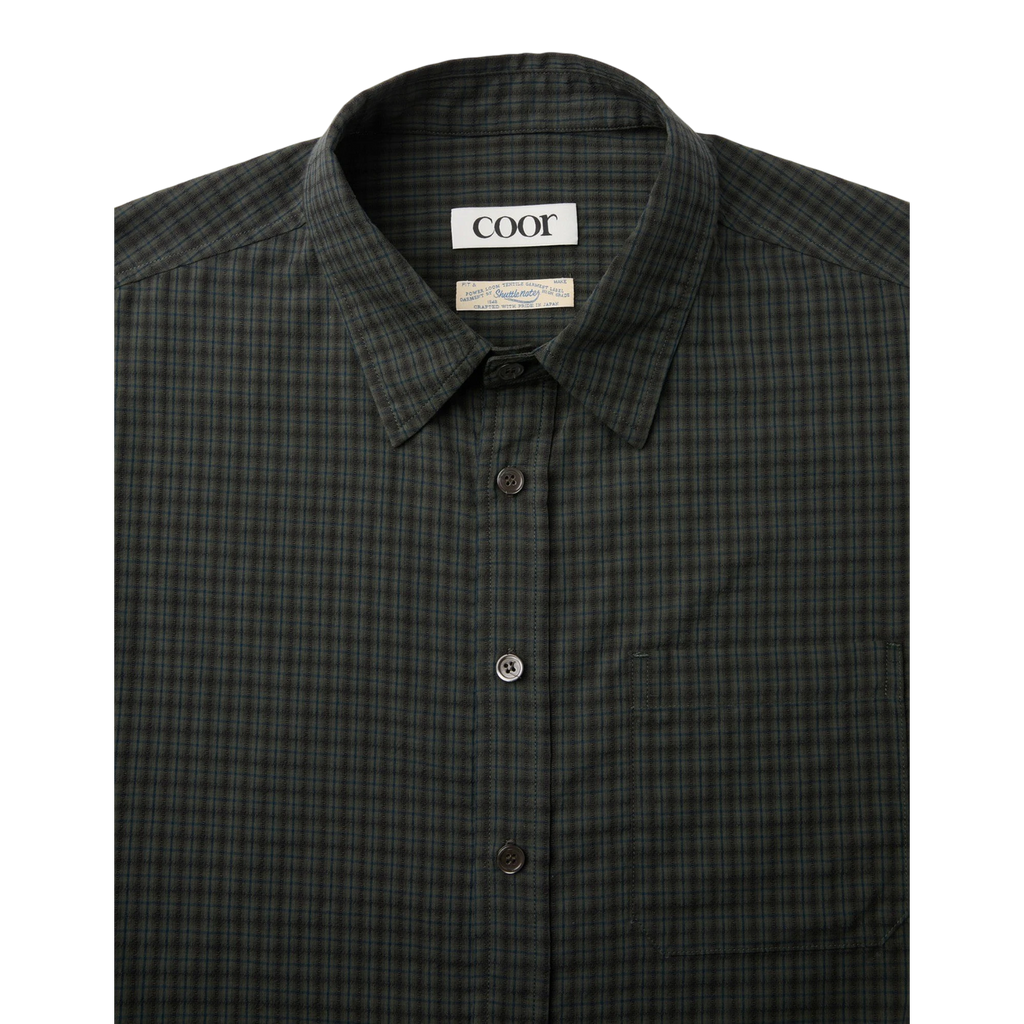 Coor - Seersucker Check Shirt - Green detail product image