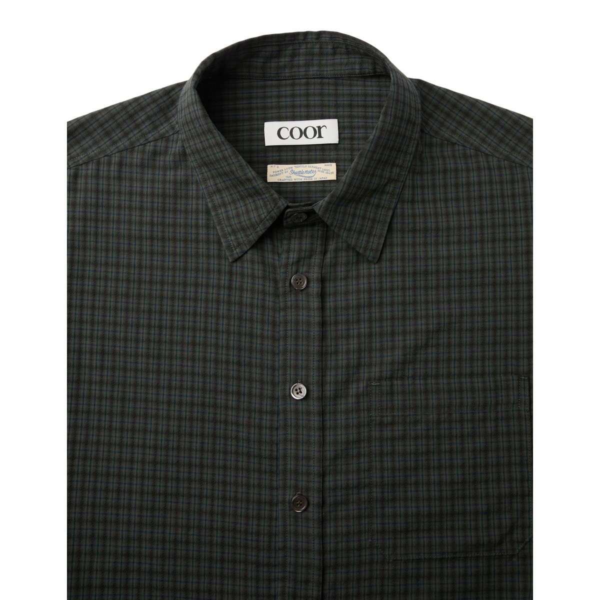 Coor - Seersucker Check Shirt - Green detail product image