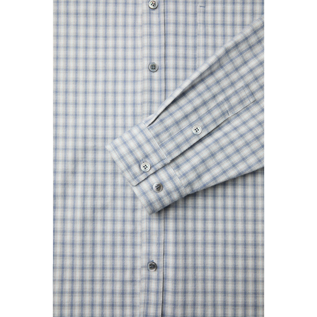 Coor - Cotton Blue Tartan Check Shirt - Light Blue detail product image
