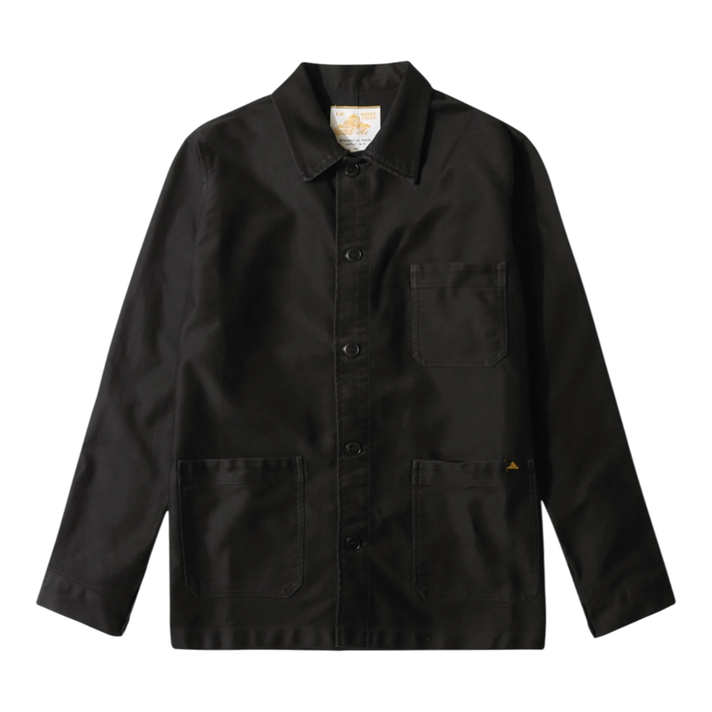 Le Mont Saint Michel Moleskin Work Jacket - Black Overshirt Le Mont Saint Michel 