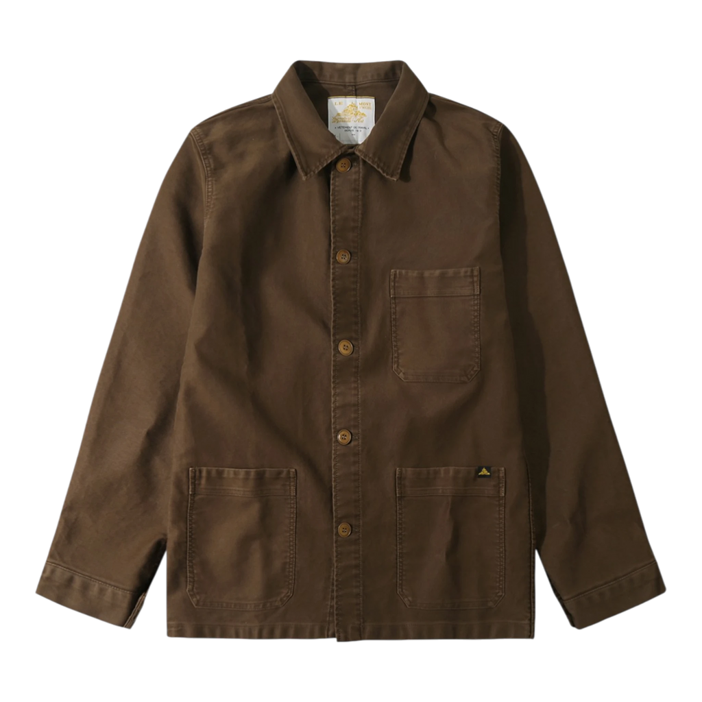 Le Mont Saint Michel Moleskin Work Jacket - Brown Overshirt Le Mont Saint Michel 