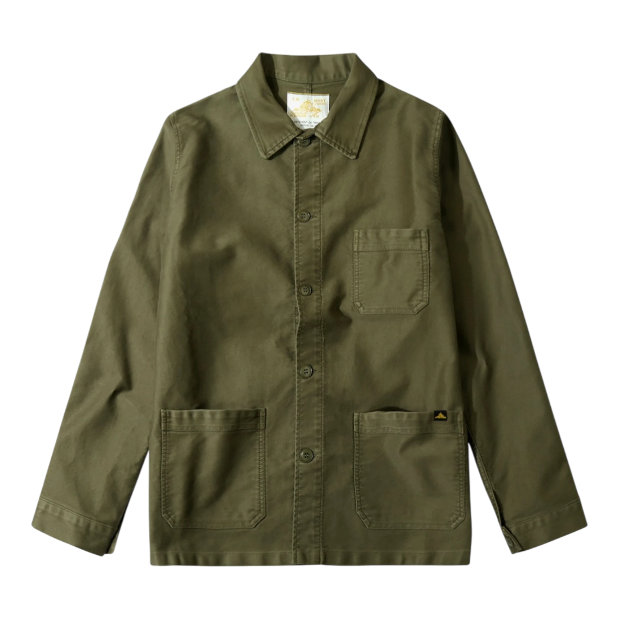 Le Mont Saint Michel Moleskin Work Jacket - Khaki Overshirt Le Mont Saint Michel 