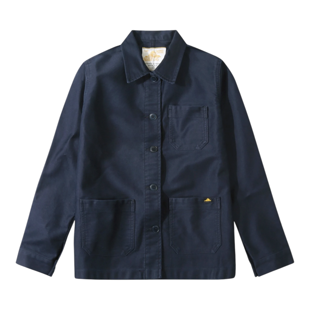 Le Mont Saint Michel Moleskin Work Jacket - Navy Overshirt Le Mont Saint Michel 