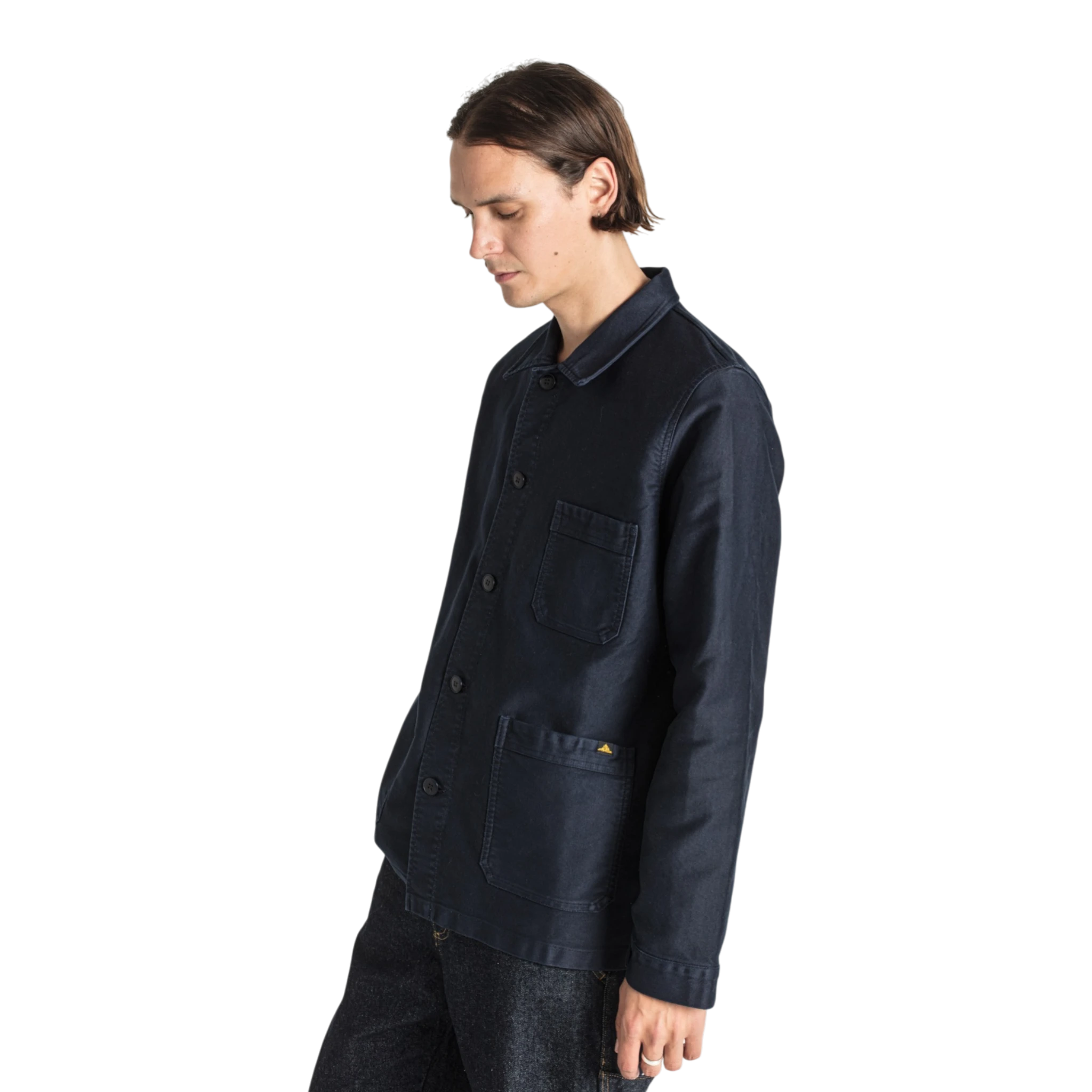Le Mont Saint Michel Moleskin Work Jacket - Navy Overshirt Le Mont Saint Michel 