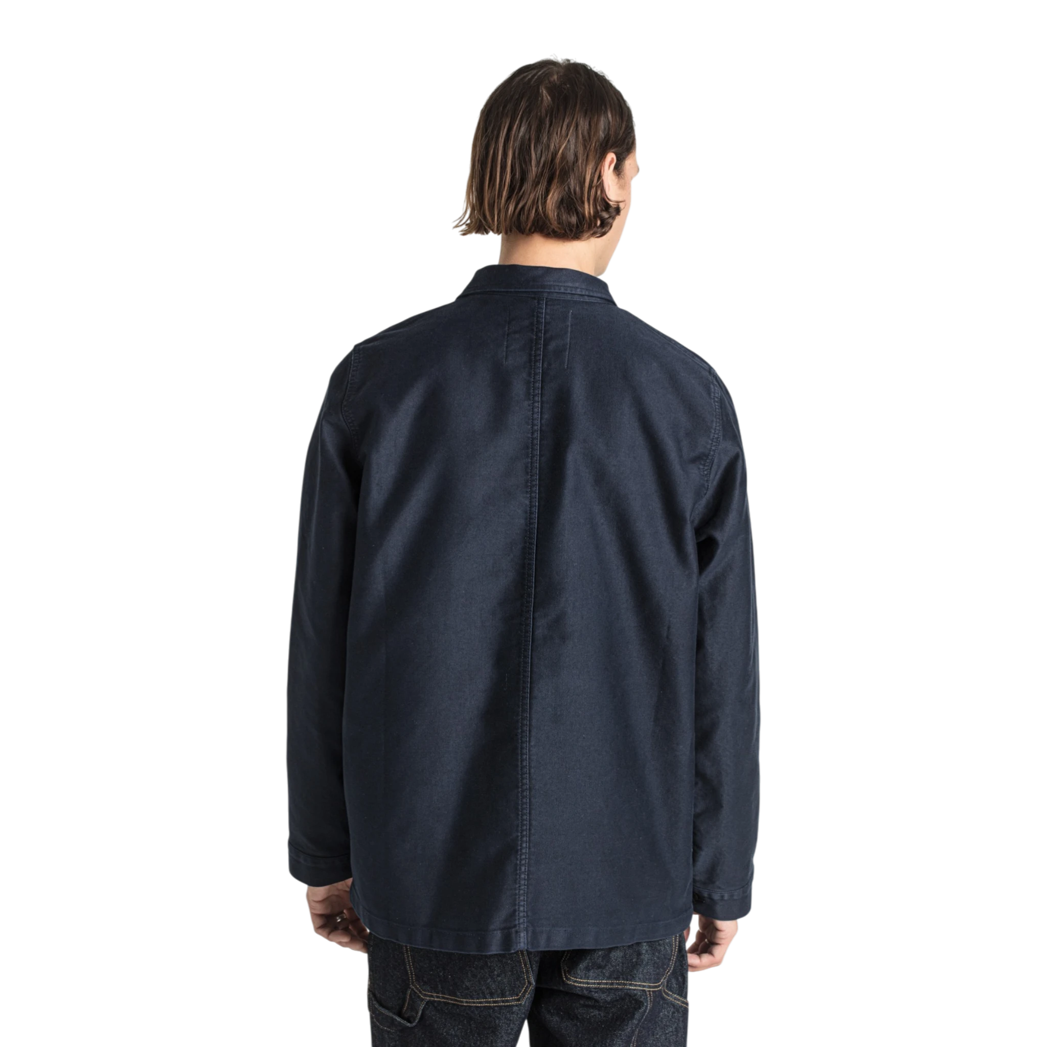 Le Mont Saint Michel Moleskin Work Jacket - Navy Overshirt Le Mont Saint Michel 