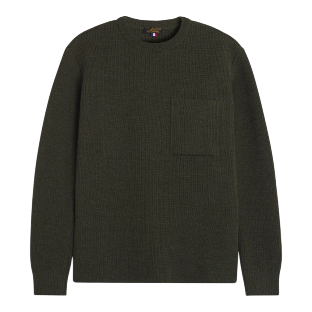 Le Mont Saint Michel Salaun Virgin Wool Sweater - Khaki Genser Le Mont Saint Michel 