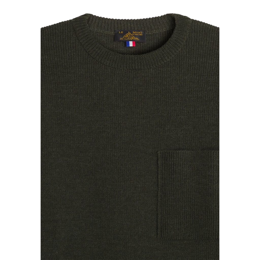 Le Mont Saint Michel Salaun Virgin Wool Sweater - Khaki Genser Le Mont Saint Michel 