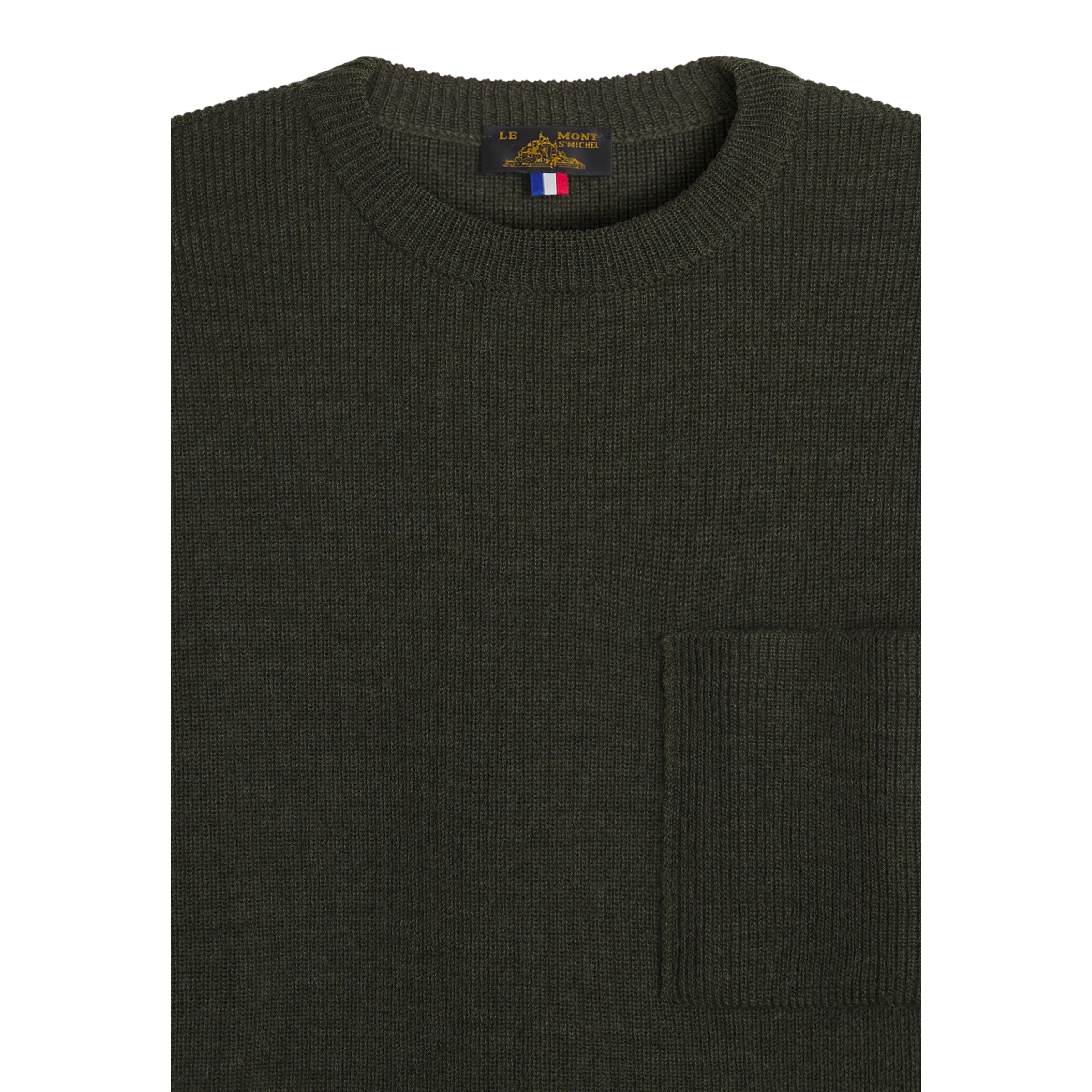 Le Mont Saint Michel Salaun Virgin Wool Sweater - Khaki Genser Le Mont Saint Michel 