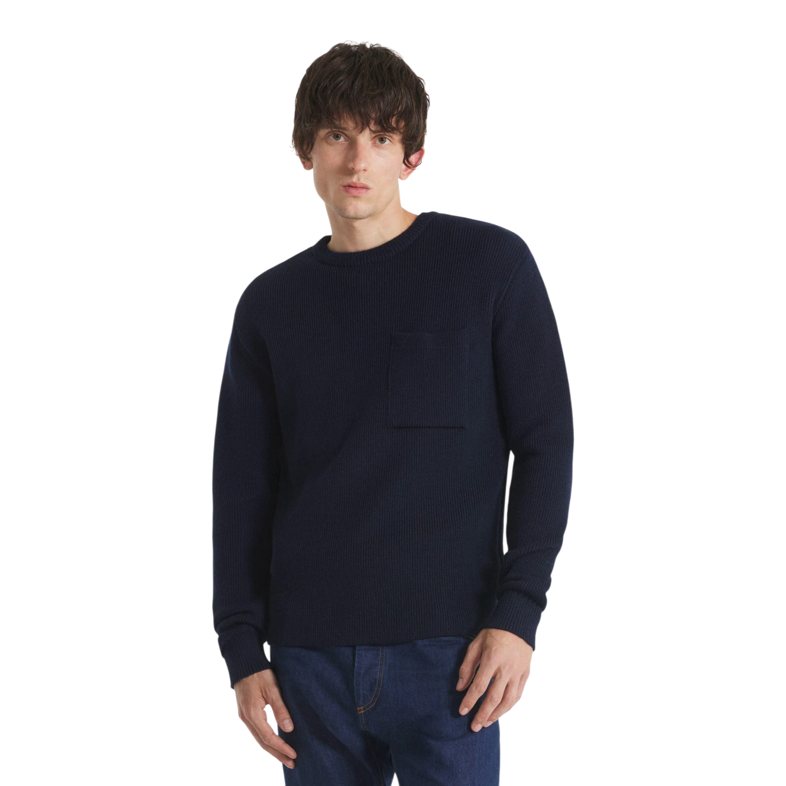 Le Mont Saint Michel - Salaun - Virgin Wool Sweater - Navy Genser Le Mont Saint Michel 