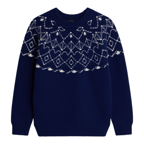 Le Mont Saint Michel - Sonic-Jacquard Sweater - Navy Genser Le Mont Saint Michel 