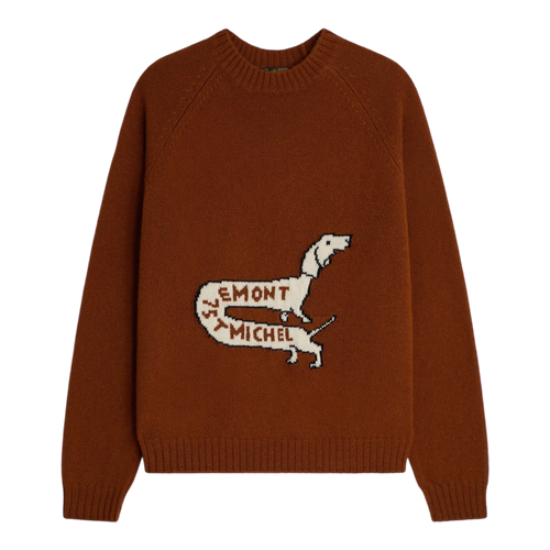 Le Mont Saint Michel - Striker-Dog Intarsia Sweater - Brick Genser Le Mont Saint Michel 