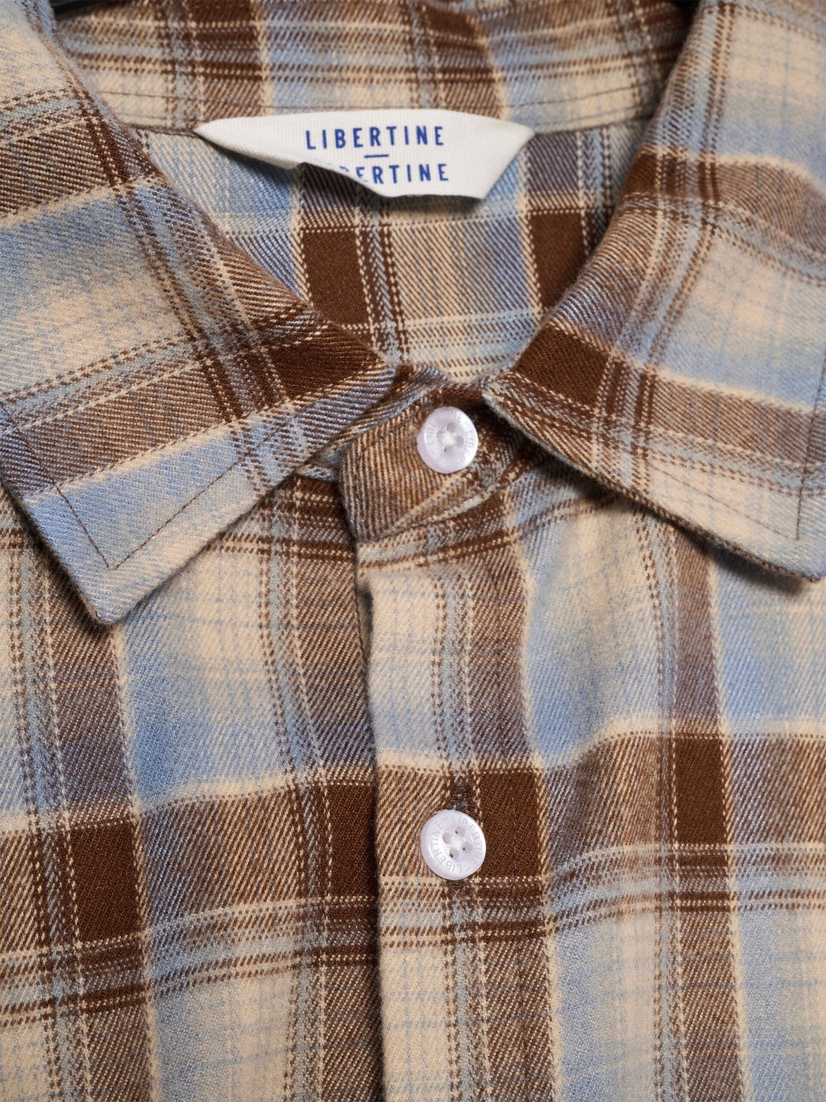 Libertine-Libertine - Record 3704 Shirt - Ice Blue Check Skjorte Libertine-Libertine 