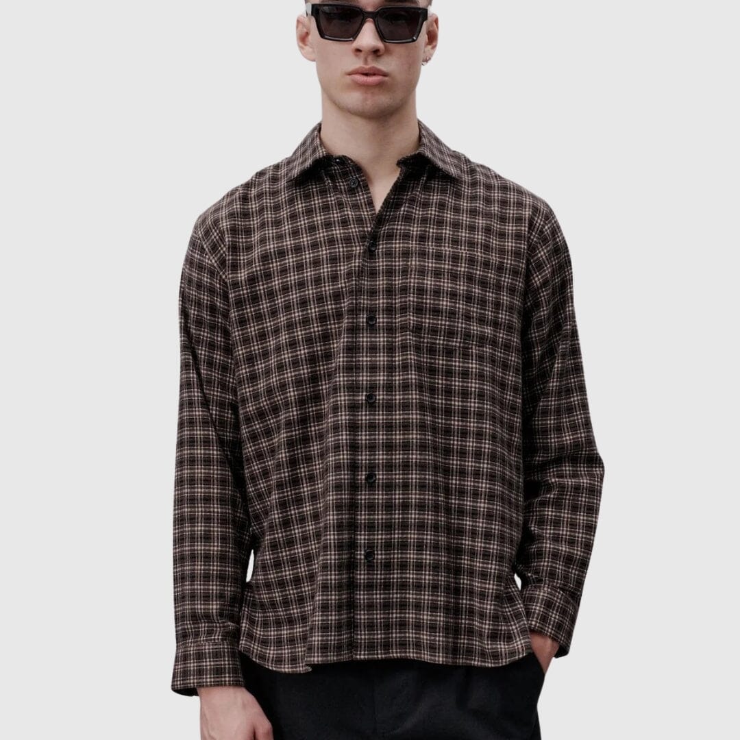 Libertine-Libertine Record Shirt - Brown Check Shirt Libertine-Libertine 