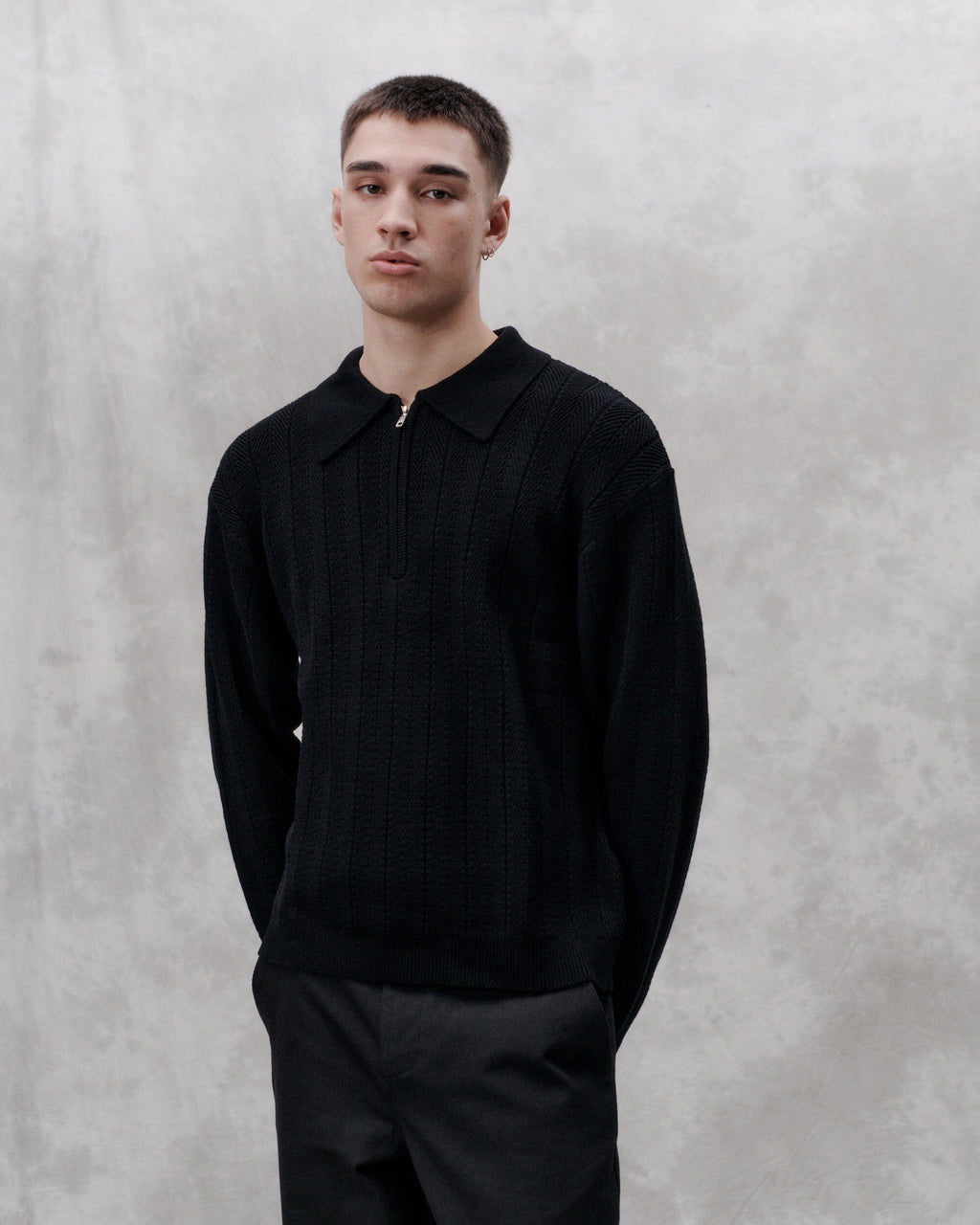 Libertine-Libertine - Scent 3651 Half Zip Knit - Black Libertine-Libertine 