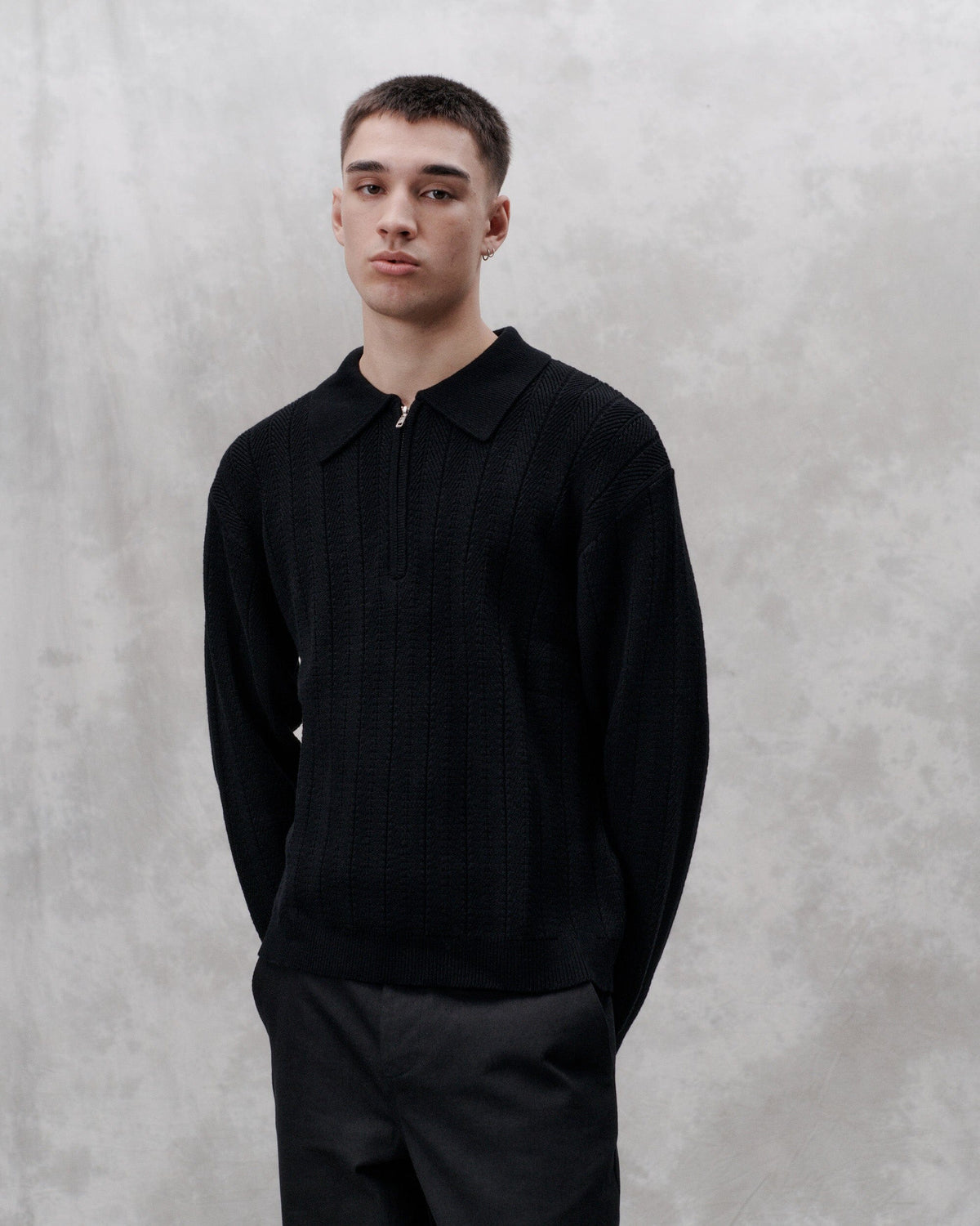 Libertine-Libertine - Scent 3651 Half Zip Knit - Black Libertine-Libertine 