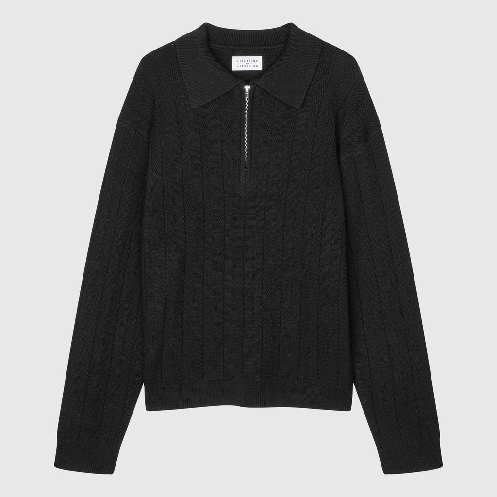 Libertine-Libertine - Scent 3651 Half Zip Knit - Black Libertine-Libertine 