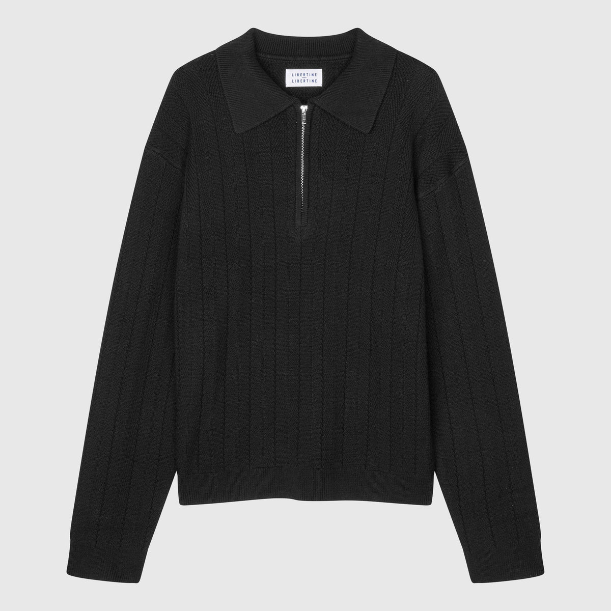 Libertine-Libertine - Scent 3651 Half Zip Knit - Black Libertine-Libertine 