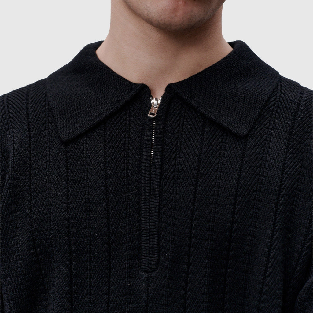 Libertine-Libertine - Scent 3651 Half Zip Knit - Black Libertine-Libertine 
