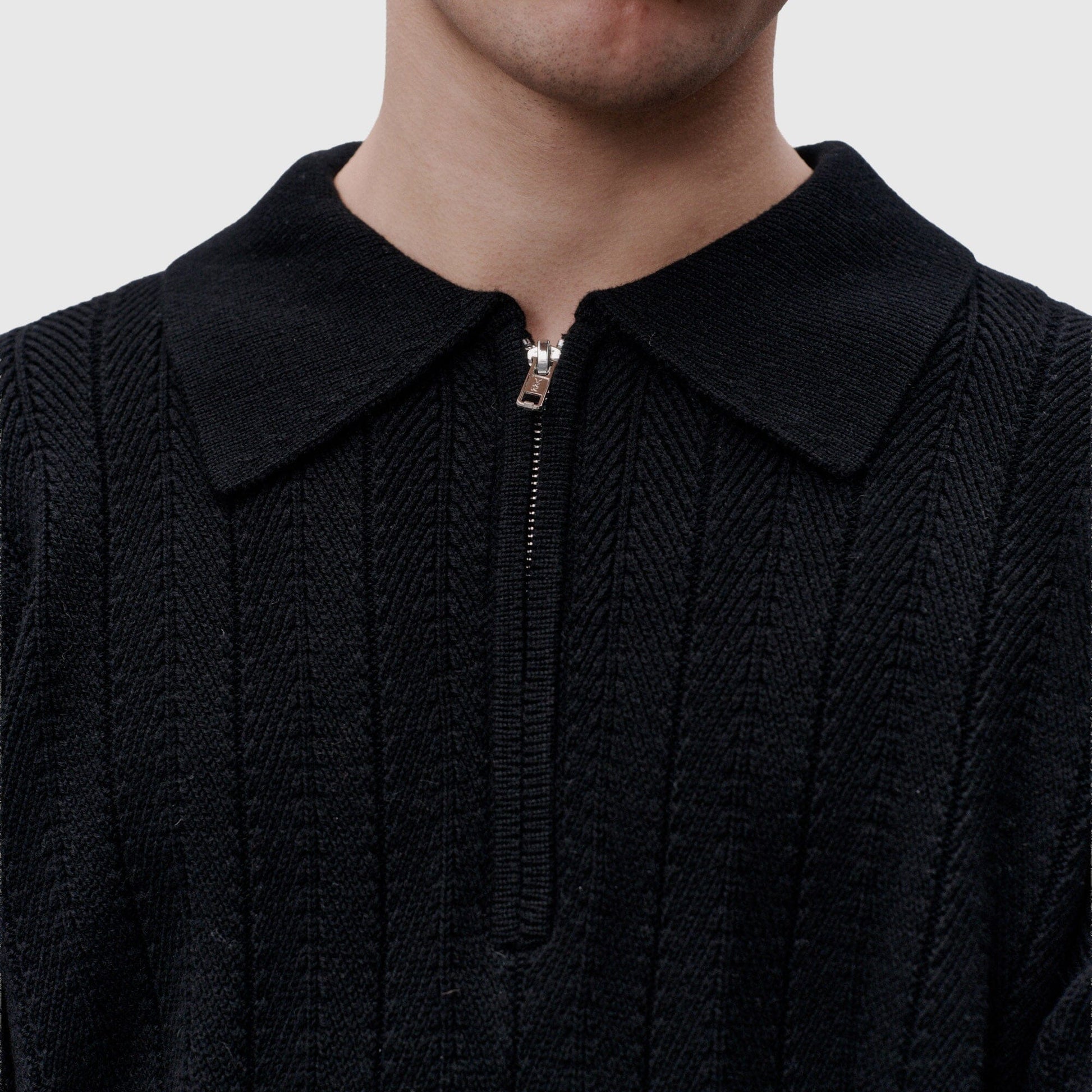 Libertine-Libertine Scent Quarter-zip Knit - Black Knitwear Libertine-Libertine 