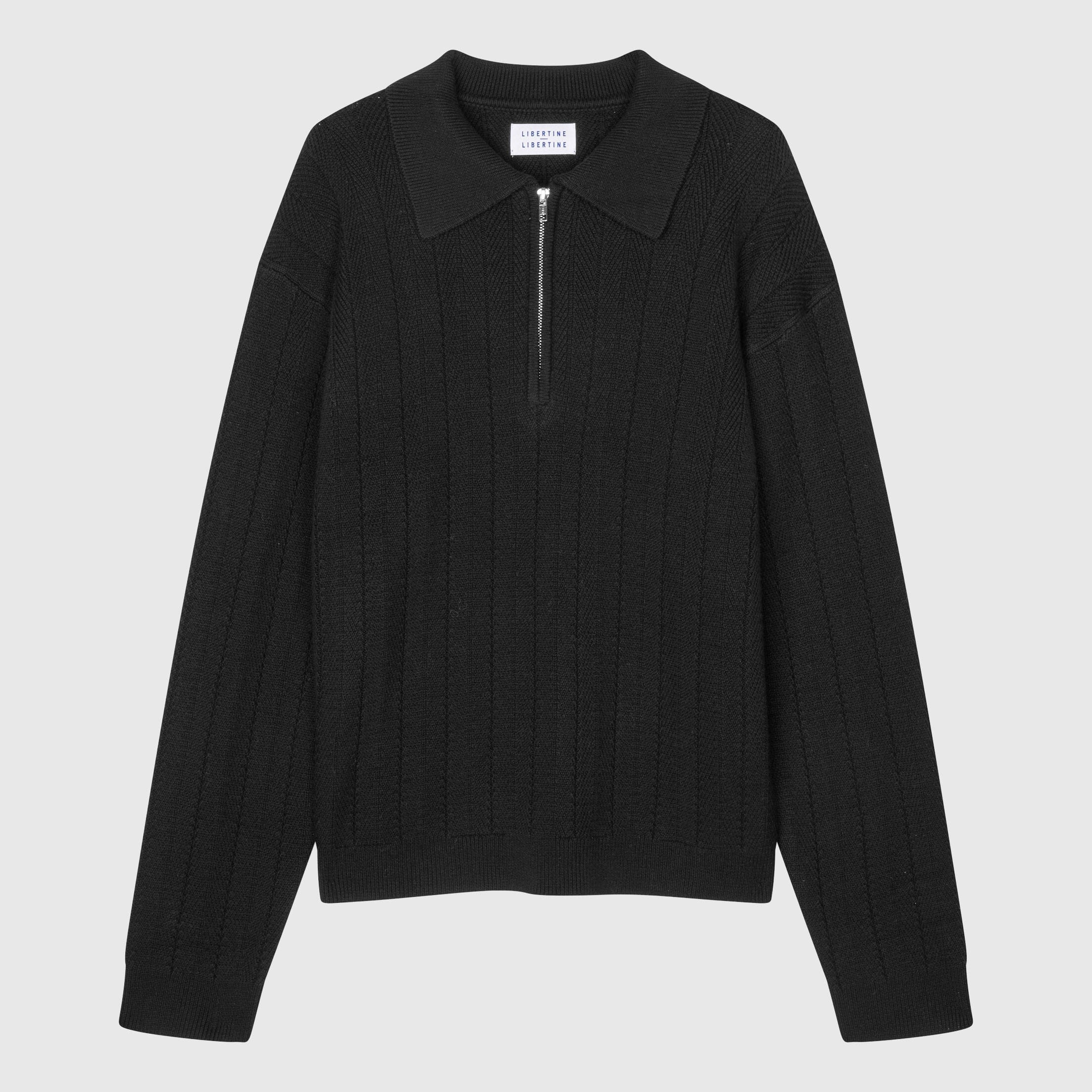 Libertine-Libertine Scent Quarter-zip Knit - Black Knitwear Libertine-Libertine 