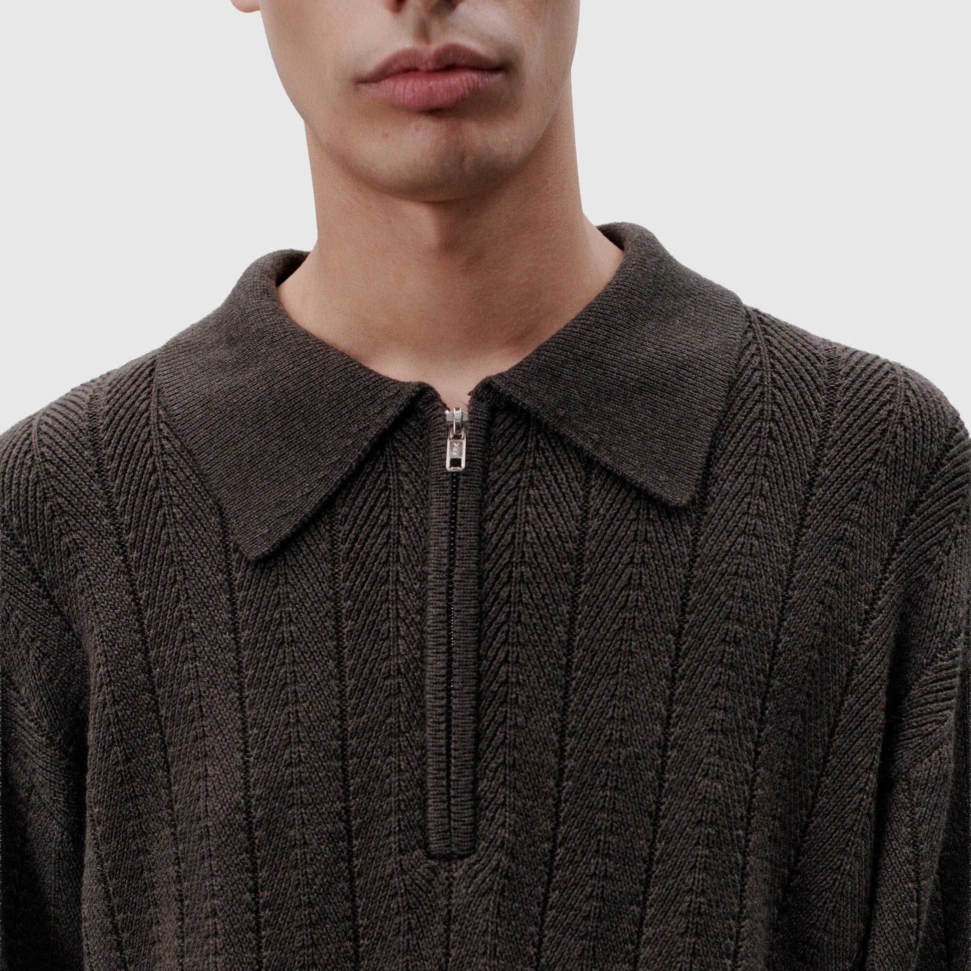 Libertine-Libertine Scent Quarter-zip Knit - Olive Stone Knitwear Libertine-Libertine 